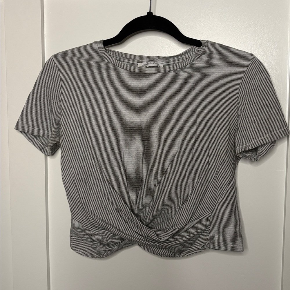 Zara Black and White Striped Tee